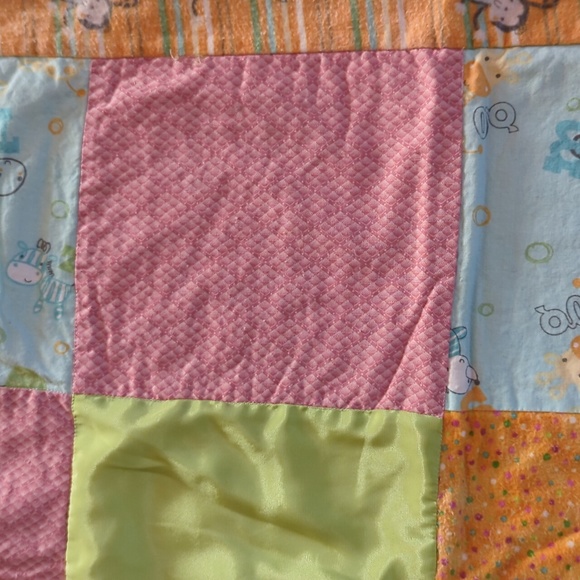 Handmade Patchwork Flannel Reversible Baby Blanket - Picture 6 of 16